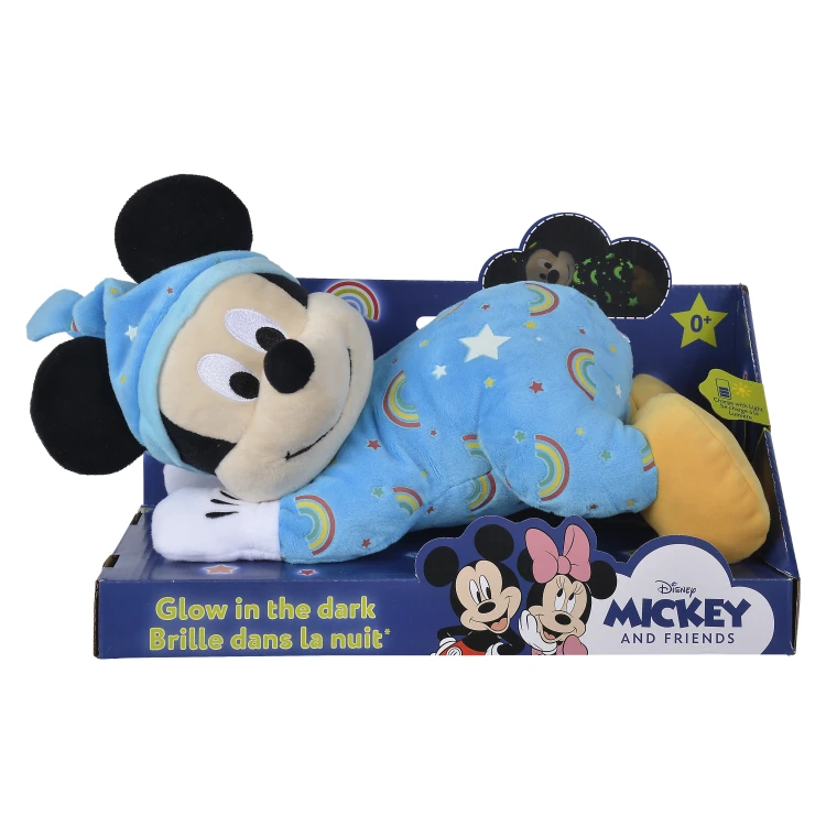 Disney -Disney mickey20souris20peluche20couchee20bleu20luminescente203020cm